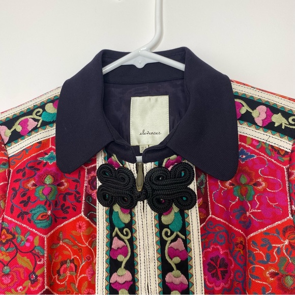Anthropologie Elevenses Satsuma Embroidered Patchwork Jacket Coat Rare Size 4 - Picture 8 of 16